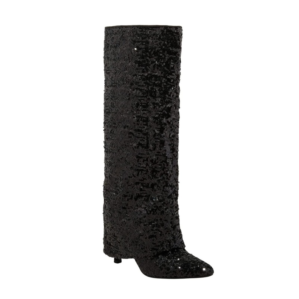 Black Sequin Boots - Picture 4 of 5